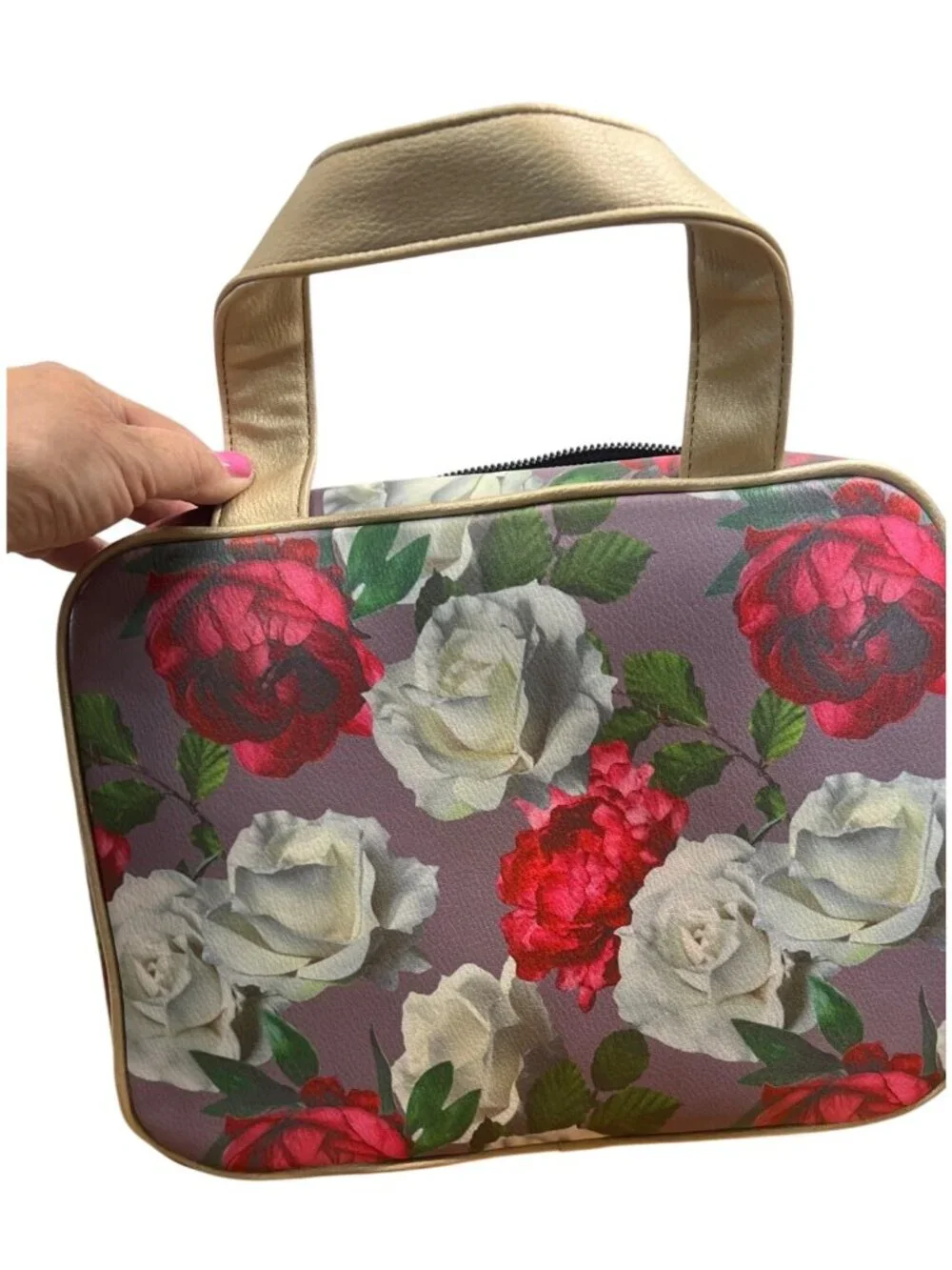 Betsey Johnson cosmetic bag set, NWT, floral, bow, makeup,travel, zip